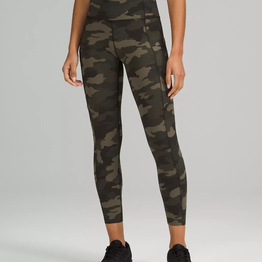 Lululemon Olive Camo Mid Rise Leggings sz 4